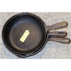 3 CAST IRON FRY