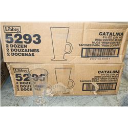 5 CASES OF GLASS COFFEE MUGS