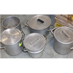 4 ASSORTED POTS WITH LIDS