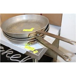 THREE 12" FRYING PANS