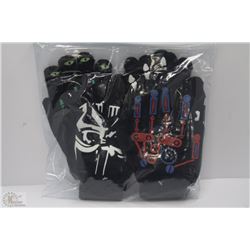 BAG OF 6 PAIR OF GLOW IN THE DARK HALLOWEEN GLOVES