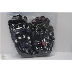 BAG OF 6 PAIR OF GLOW IN THE DARK HALLOWEEN GLOVES