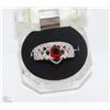 Image 1 : #5-Natural Red ruby Enhance& CZ,925% Solid Silver
