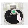 Image 1 : #8-Natural  Emerald Enhance &CZ 925% Solid Silver
