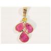 Image 1 : #2-14K YELLOW GOLD RUBY AND DIAMOND PENDANT