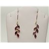 Image 1 : #4-14K YELLOW GOLD RUBY LEAF EARRINGS