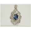 Image 1 : #5-14K WHITE GOLD SAPPHIRE PENDANT