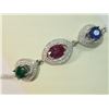 Image 1 : #7-STERLING SILVER ENHANCED RUBY, EMERALD AND