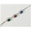 Image 2 : #7-STERLING SILVER ENHANCED RUBY, EMERALD AND