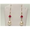 Image 1 : #12-14K YELLOW GOLD RUBY AND FRESHWATER PEARL