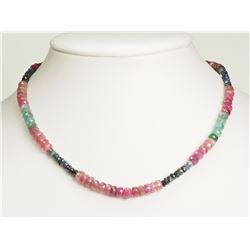 #14-STERLING SILVER SAPPHIRE, EMERALD AND RUBY