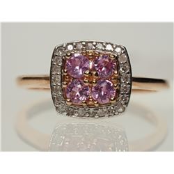 #17-10K ROSE GOLD SAPPHIRE AND DIAMOND RING