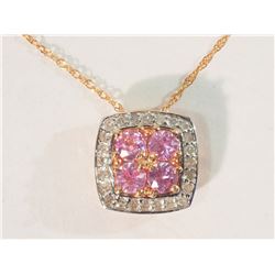 #18-10K ROSE GOLD SAPPHIRE AND DIAMOND PENDANT
