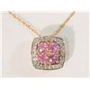 Image 1 : #18-10K ROSE GOLD SAPPHIRE AND DIAMOND PENDANT