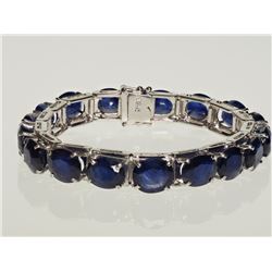 #19-STERLING SILVER SAPPHIRE BRACELET