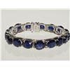 Image 1 : #19-STERLING SILVER SAPPHIRE BRACELET
