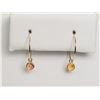 Image 1 : #23-14K YELLOW GOLD SAPPHIRE HOOP EARRINGS