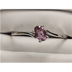 #27-18K WHITE GOLD PINK SAPPHIRE RING