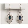 Image 1 : #28-14K WHITE GOLD SAPPHIRE EARRINGS