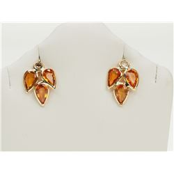 #30-14K YELLOW GOLD SAPPHIRE & DIAMOND EARRINGS