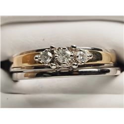#32-10K YELLOW AND WHITE GOLD DIAMOND RING SET
