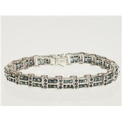 #34-STERLING SILVER SAPPHIRE BRACELET
