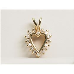 #40-10K YELLOW GOLD DIAMOND HEART PENDANT