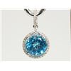 Image 1 : #46-14K WHITE GOLD BLUE TOPAZ AND DIAMOND PENDANT