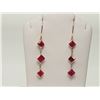 Image 1 : #47-14K YELLOW GOLD RUBY DROP EARRINGS