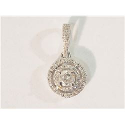 #48-14K WHITE GOLD DIAMOND HALO PENDANT