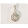 Image 1 : #48-14K WHITE GOLD DIAMOND HALO PENDANT