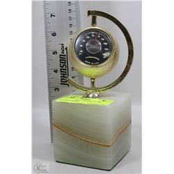 SOLID MARBLE + BRASS GLOBE THERMOMETER