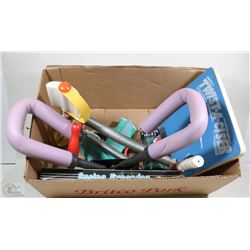 BOX OF WORKOUT EQUIPMENT