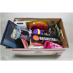 BOX OF MISC NEW PRODUCTS INCL. WALT