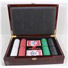 Image 1 : POKER CHIPS WITH  LAS VEGAS WOODEN CASE