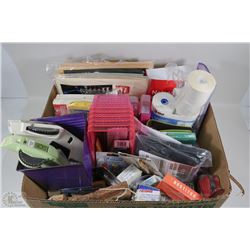 BOX FULL OF SCHOOL/OFFICE SUPPLIES