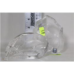 SWEDEN FULL LEAD CRYSTAL OTTER AND DOLPHIN