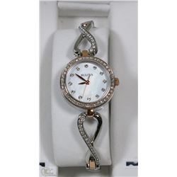 #31)WOMENS BULOVA SILVER/GOLD/DIAMONDS WATCH