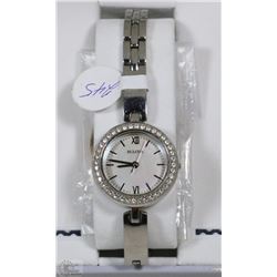 #28)WOMENS BULOVA SILVER/DIAMONDS WATCH