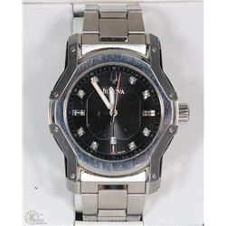 #12)MENS BULOVA WATCH SILVER WITH DATE