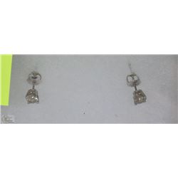 #1)14KT WHITE GOLD DIAMOND STUD EARRINGS WITH COA