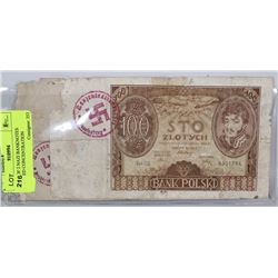 #7)LOTOF 2 NAZI BANKNOTES STAMPED CONCENTRATION
