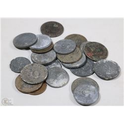 #3 LOT OF 22 GERMAN WW1 AND WW2 COINS