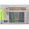 Image 1 : #9)LOT OF 2 NAZI BANKNOTES STAMPED AUSCVITZ (JEW)