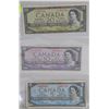 Image 1 : SHEET WITH 1954 CANADIAN DOLLAR BILLS INCL $20,$10