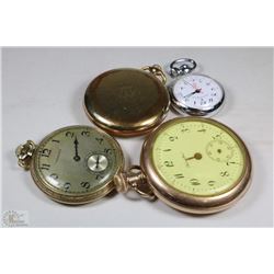 LOT OF VINTAGE POCKET WATCHES INCL SWISS, ELGIN