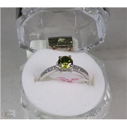 #16-Natural Green peridot,CZ 925% Solid Silver