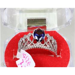 #2-Natural  Sapphire Enhance & CZ,925%Solid Silver