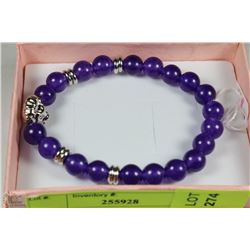 #31-Natural purple Amethyst bead bracelet( 8mm)