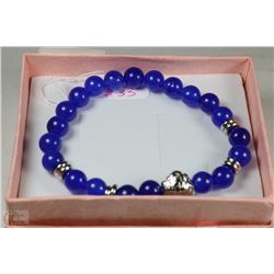 #33-Natural Blue sapphire  bead bracelet( 8mm)